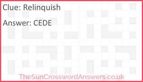 crossword relinquish|relinquish crossword clue 4 letters.